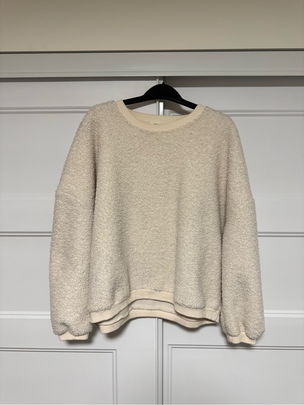 Promod Cream Sherpa Crew Neck Sweater